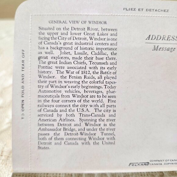 Vintage c1900's General View of Windsor Detriot from Canada Folkard Postcard UNP - Picture 5 of 9